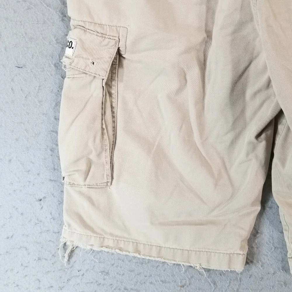 Polo Ralph Lauren cargo shorts men's 34x13.5 beige cotton distressed trashed
